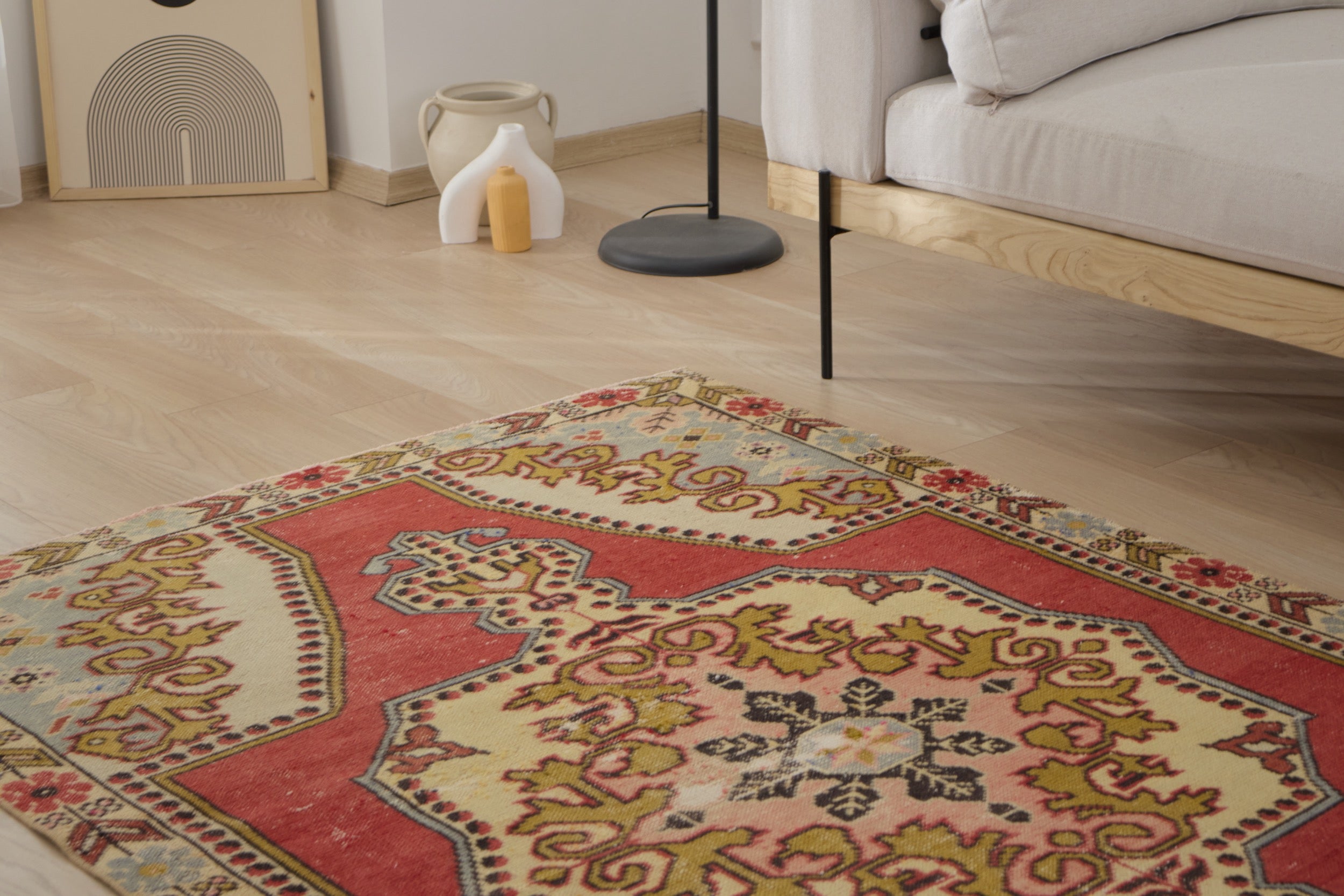 Dee Rugs 4' x 7' Vintage Turkish Rug, Red - Dee | Kuden Rugs