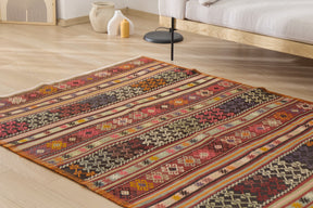 Deja: A Captivating Turkish Kilim Rug with a Kaleidoscope of Colors | Kuden Rugs