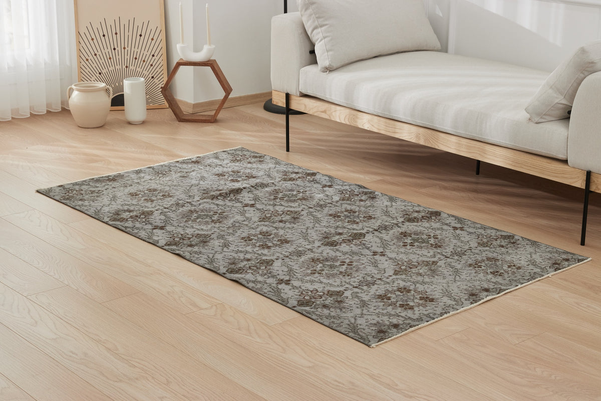 Dionne | Vintage Overdyed Wool and Cotton Carpet | Kuden Rugs