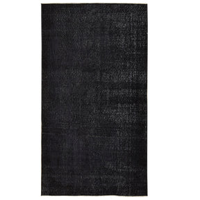 Elva | Sleek Black Vintage Wool Rug | Kuden Rugs