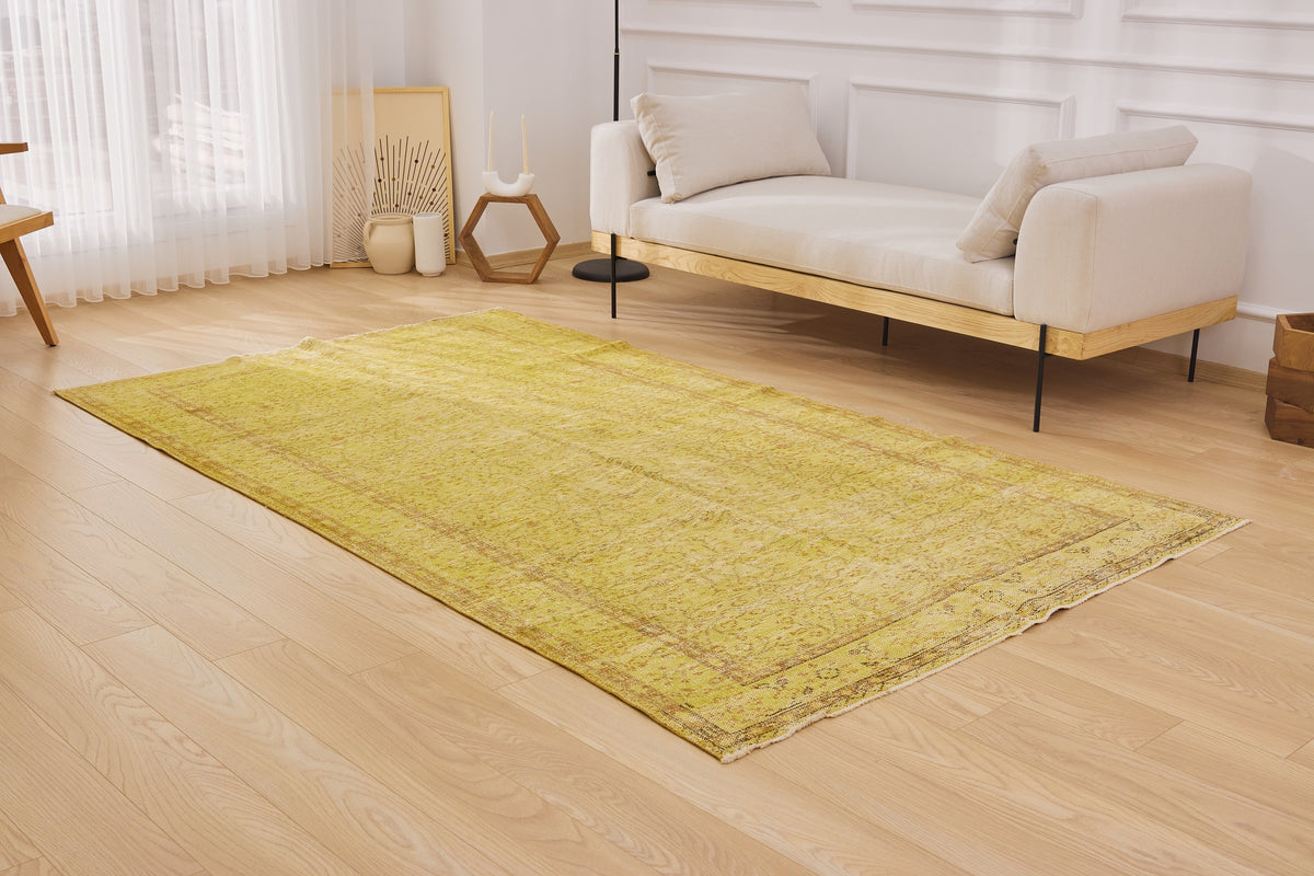 Yellow Overdyed Brilliance - Ema's Carpet Mastery | Kuden Rugs