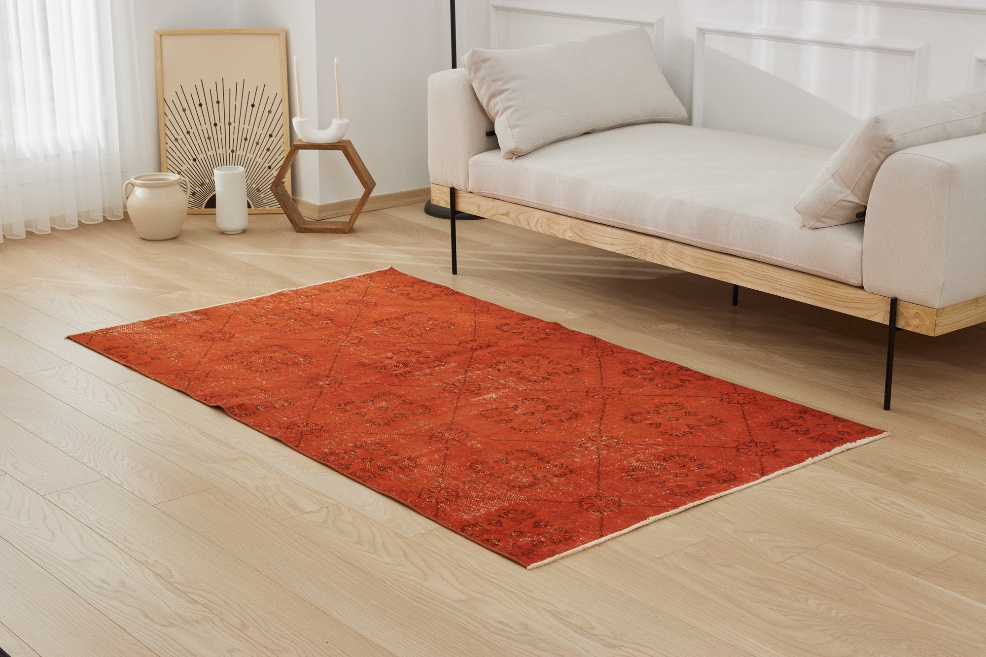 Emmalee | Overdyed Turkish Carpet with Allover Design | Kuden Rugs
