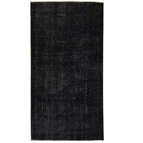 Eriella | Sleek Black Vintage Wool Rug | Kuden Rugs
