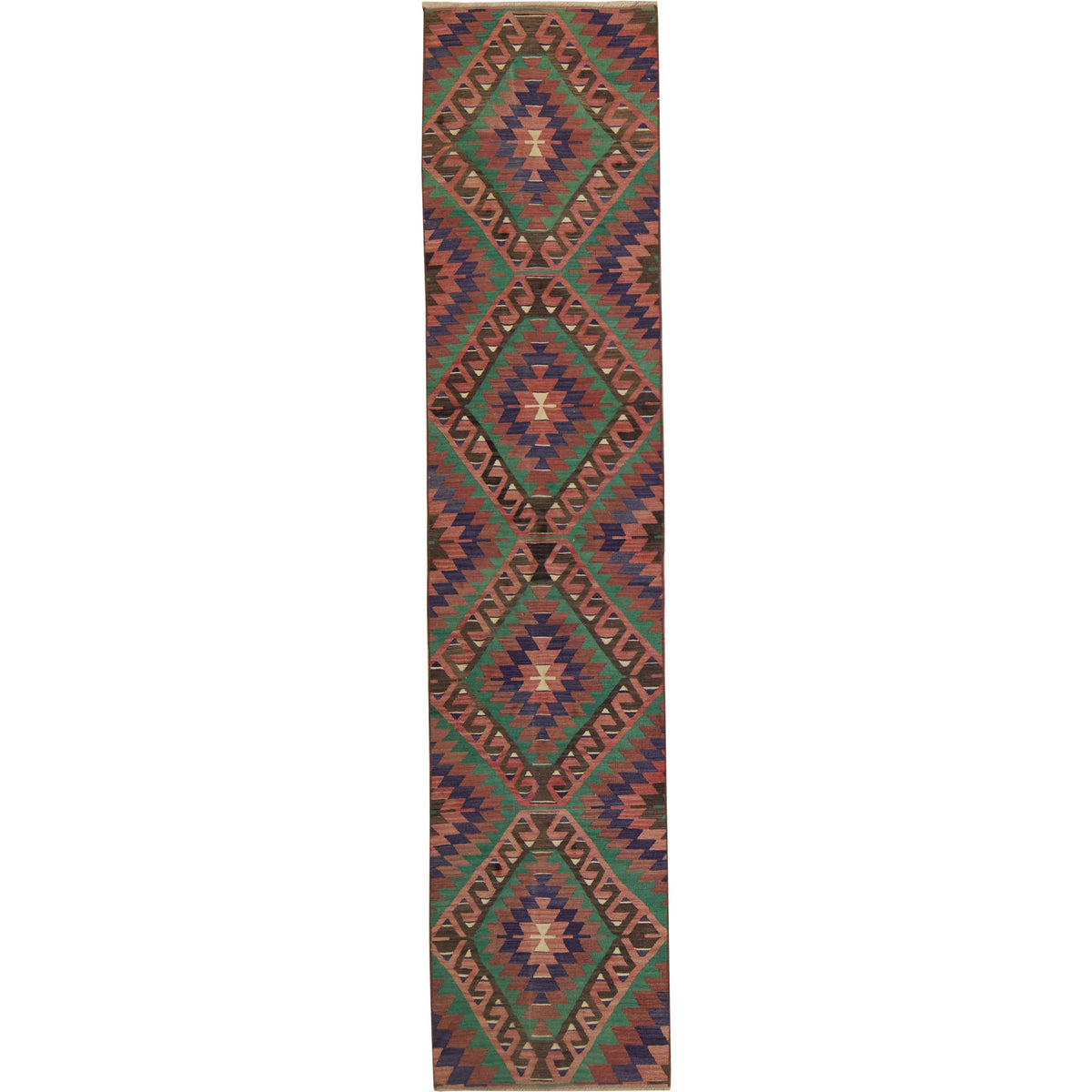 Essence: A Captivating Multicolored Vintage Turkish Wool Kilim Rug | Kuden Rugs