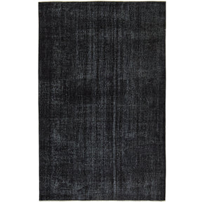 Faronah | Sleek Black Overdyed Wool Rug | Kuden Rugs