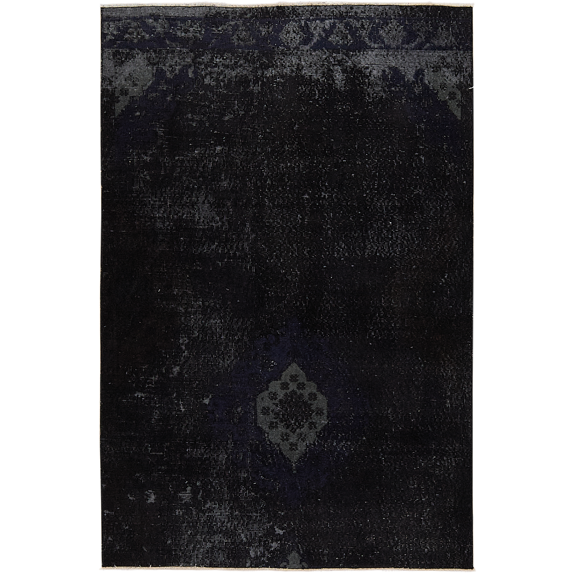 Galilea | Elegant Black Medallion Wool Rug | Kuden Rugs