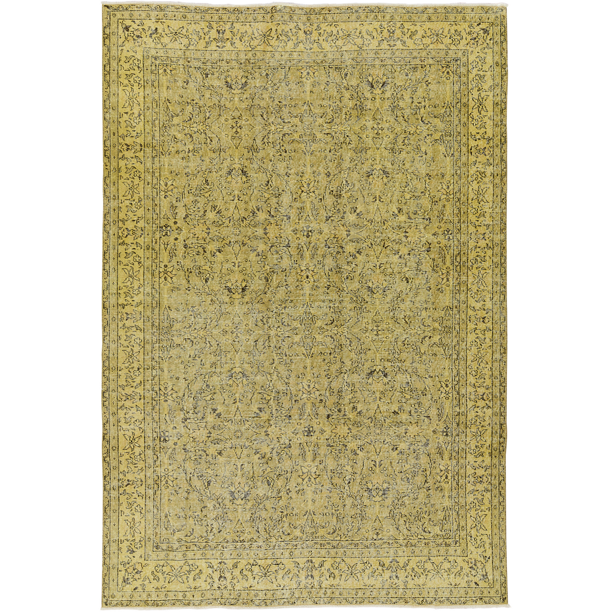 Gratia | Luminous Yellow Anatolian Wool Rug | Kuden Rugs