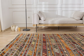 Discover the striped charm of the Guadalupe vintage rug. | Kuden Rugs