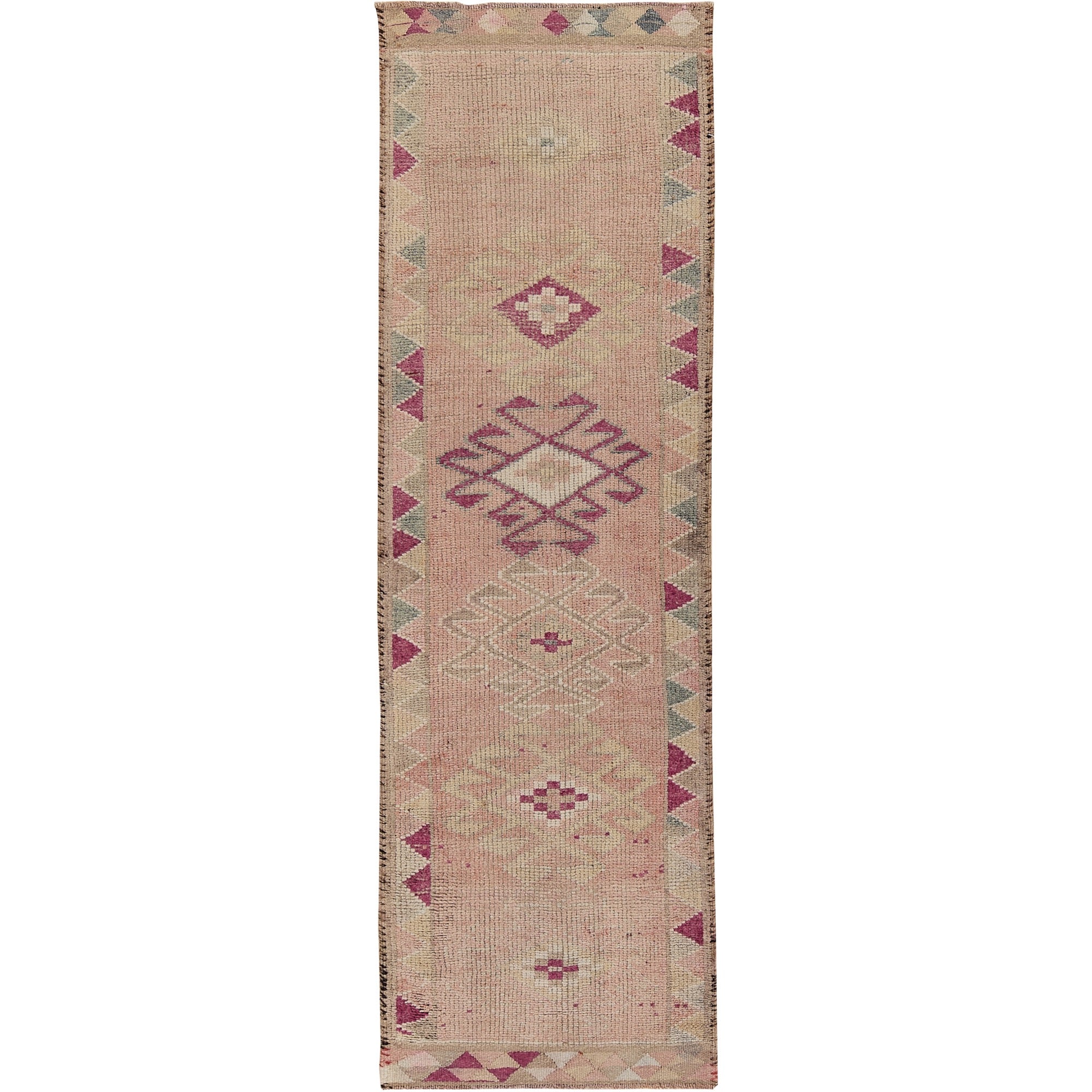 Imojeen | Geometric Vintage | Hand-Knotted Turkish Runner | Kuden Rugs