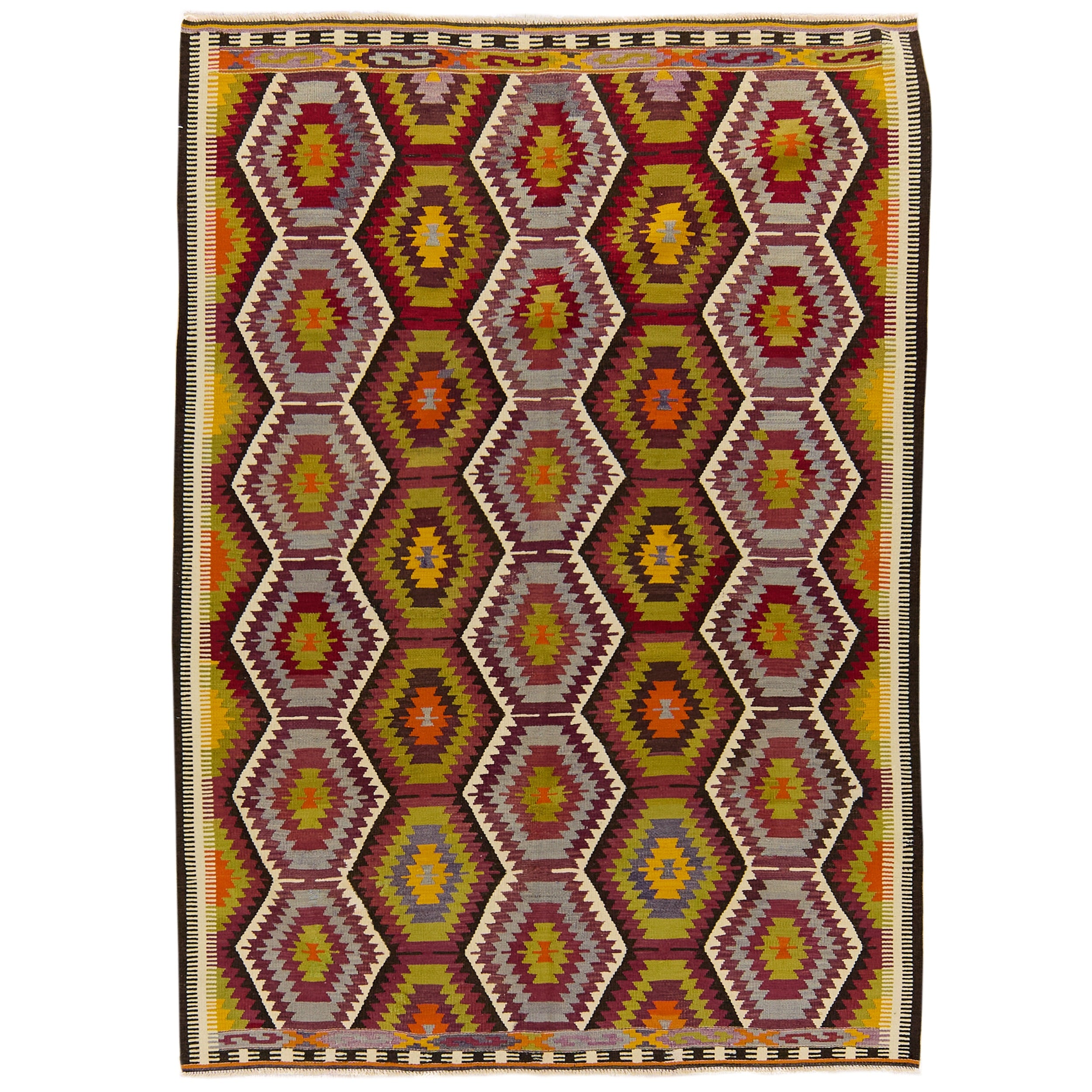 Ingrid: Vintage Turkish Rug - Geometric elegance for your home. | Kuden Rugs