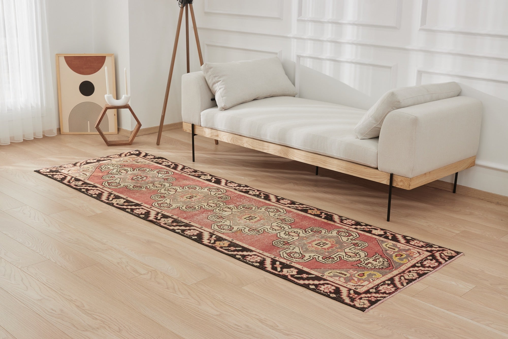 Ive | Red Elegance | Hand-Knotted Runner Carpet | Kuden Rugs