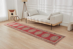 Ivorine | Red Vintage Allure | Authentic Runner Carpet | Kuden Rugs