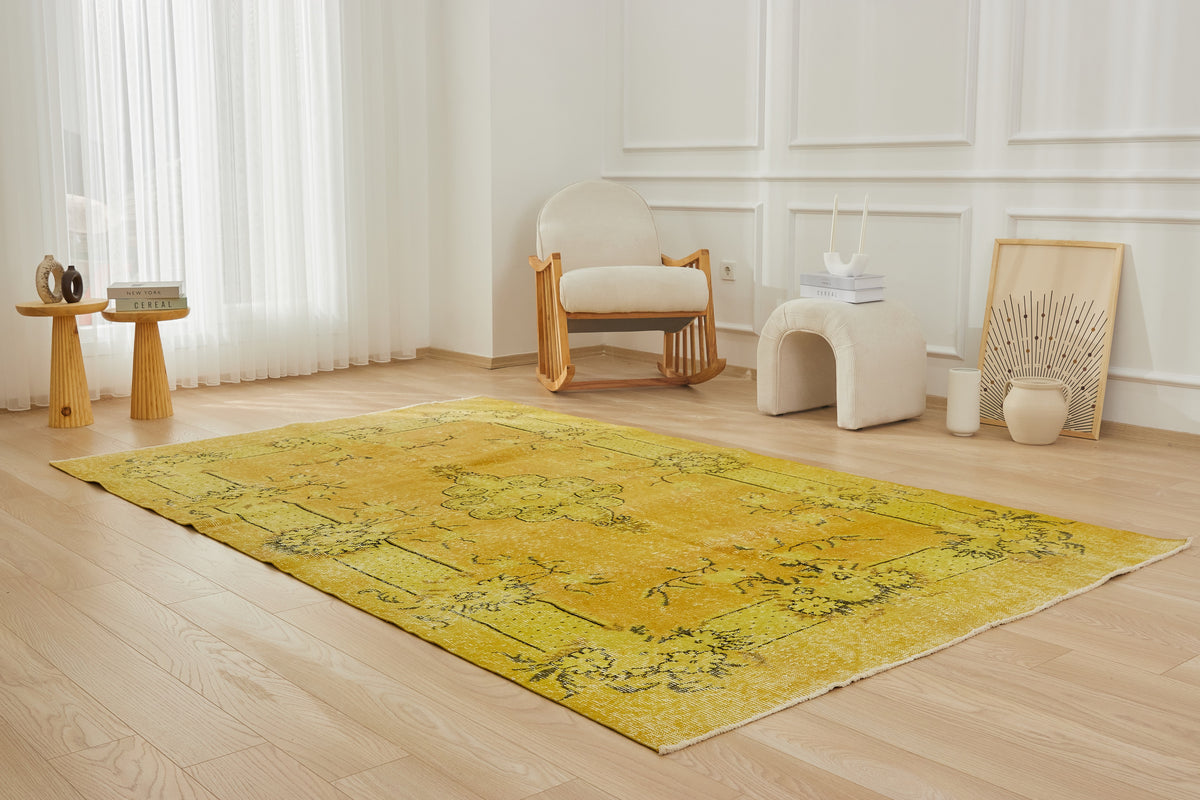 Jaelyn Handmade Rug - Vibrant Yellow Turkish Area Carpet
