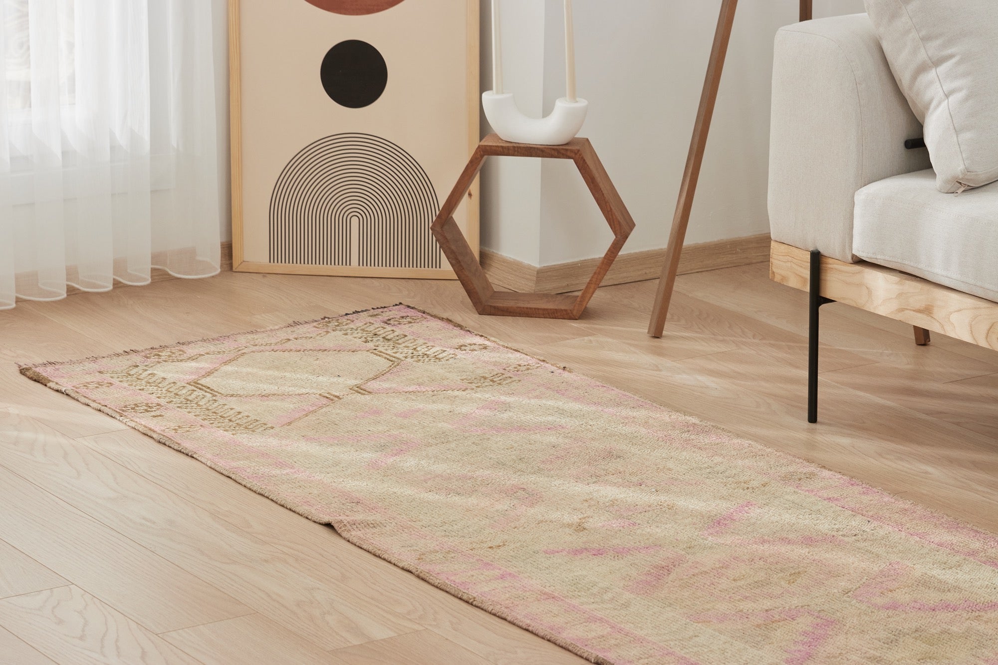 Jaslyn | Hand-Knotted Turkish Carpet in Warm Pink | Kuden Rugs