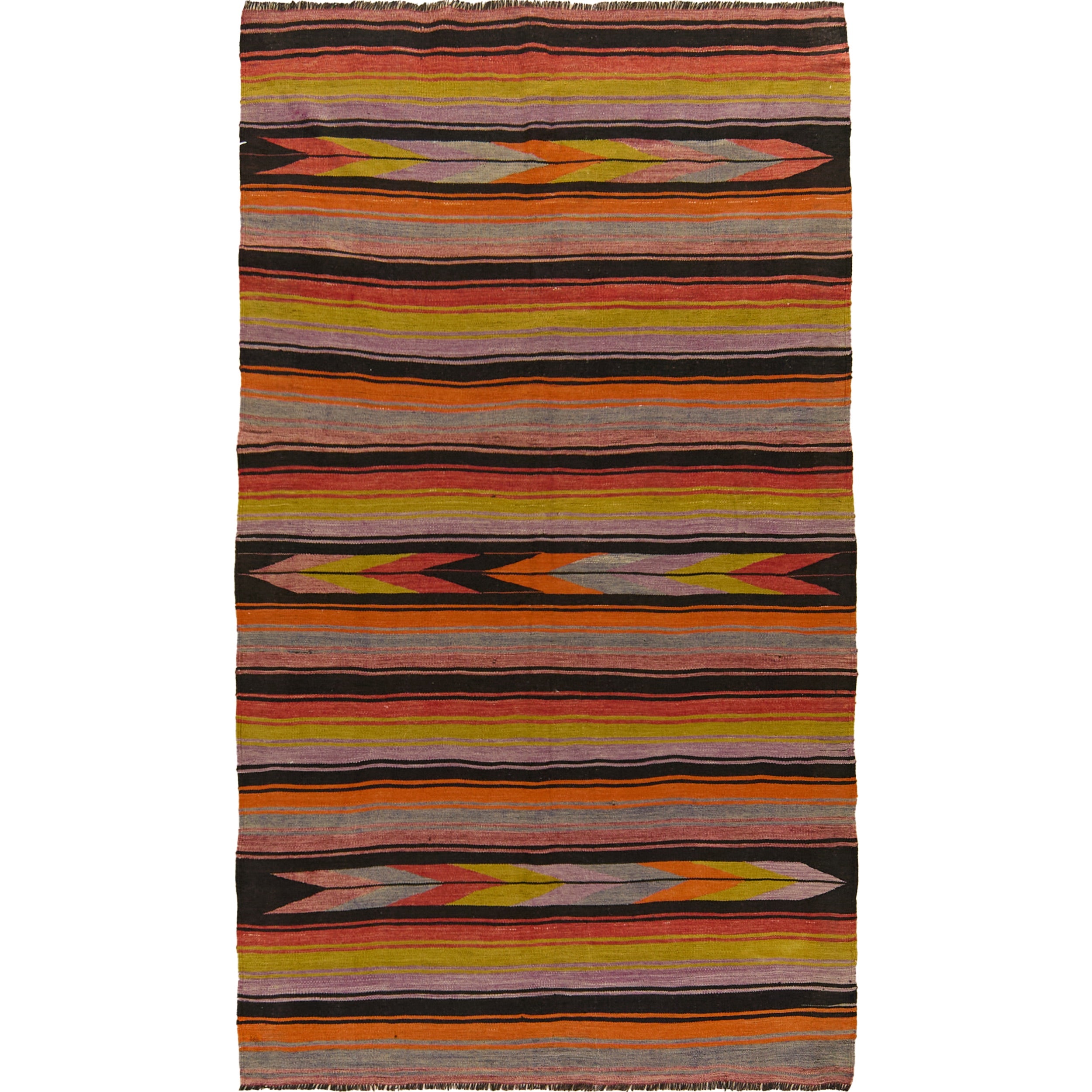 Jaylynn: Vintage Turkish Rug - Striped elegance for your home. | Kuden Rugs