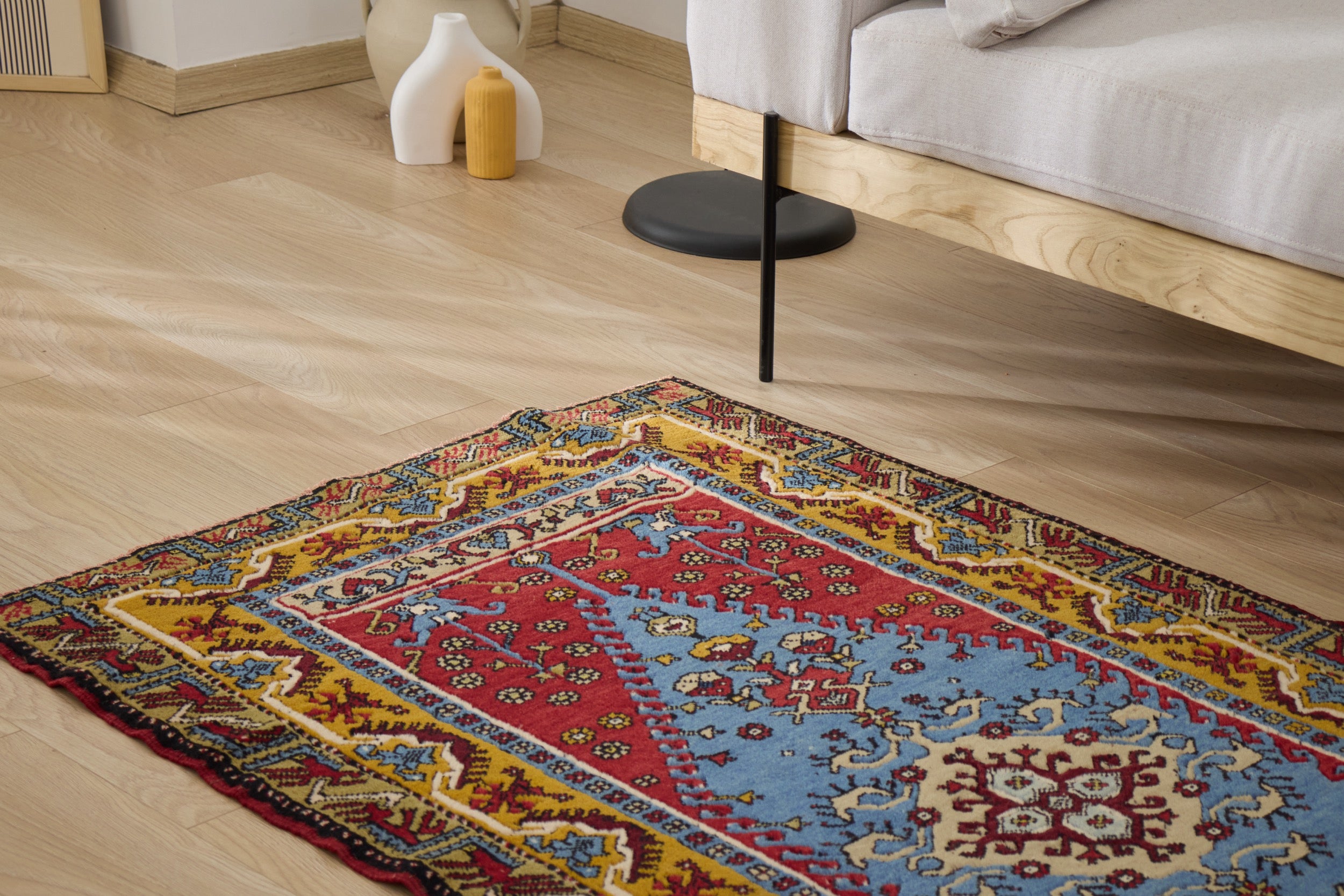 3' x 6' Vintage Turkish Rug, Red - Jessamine | Kuden Rugs