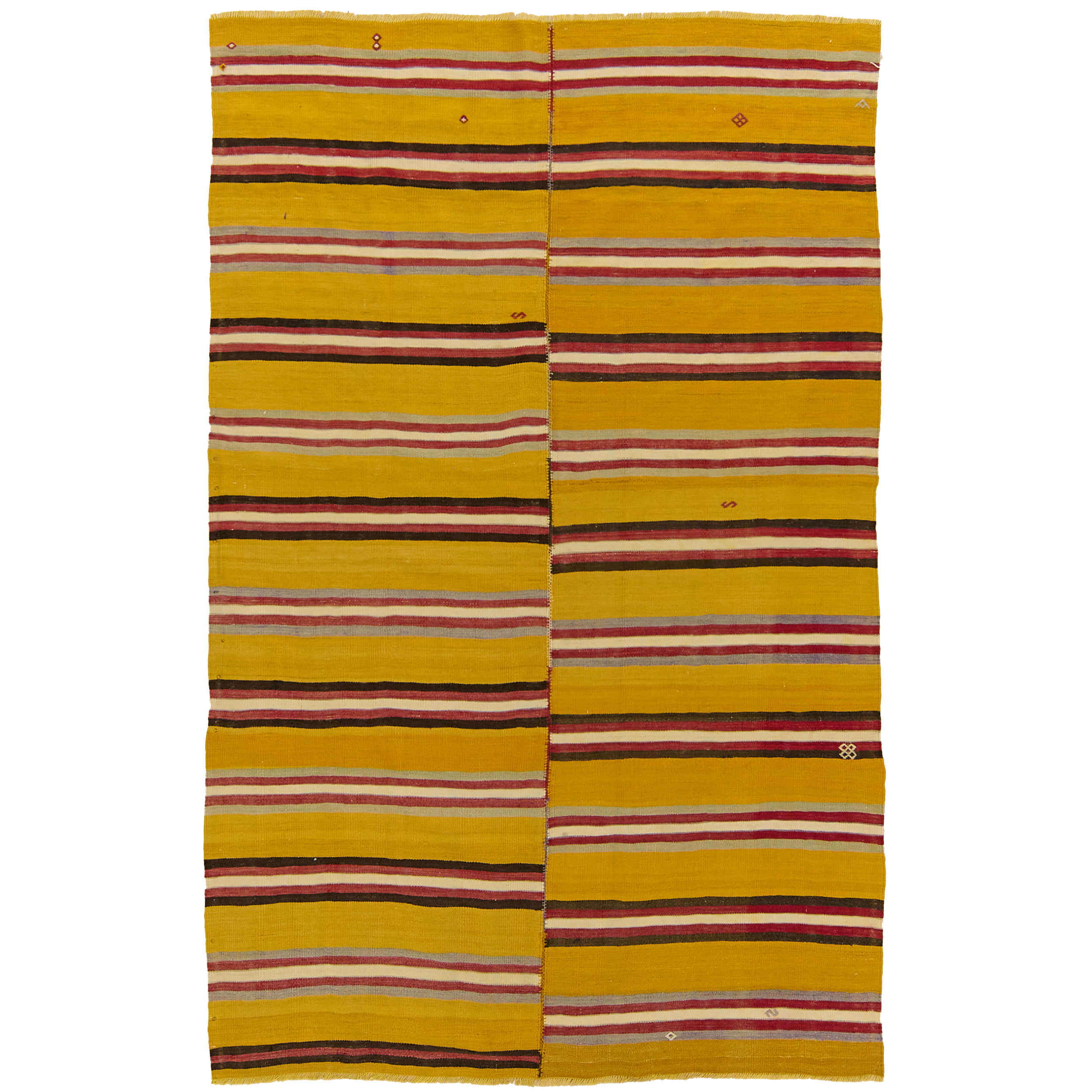 Kaitlin: Vintage Turkish Rug - Striking stripes, timeless elegance. | Kuden Rugs