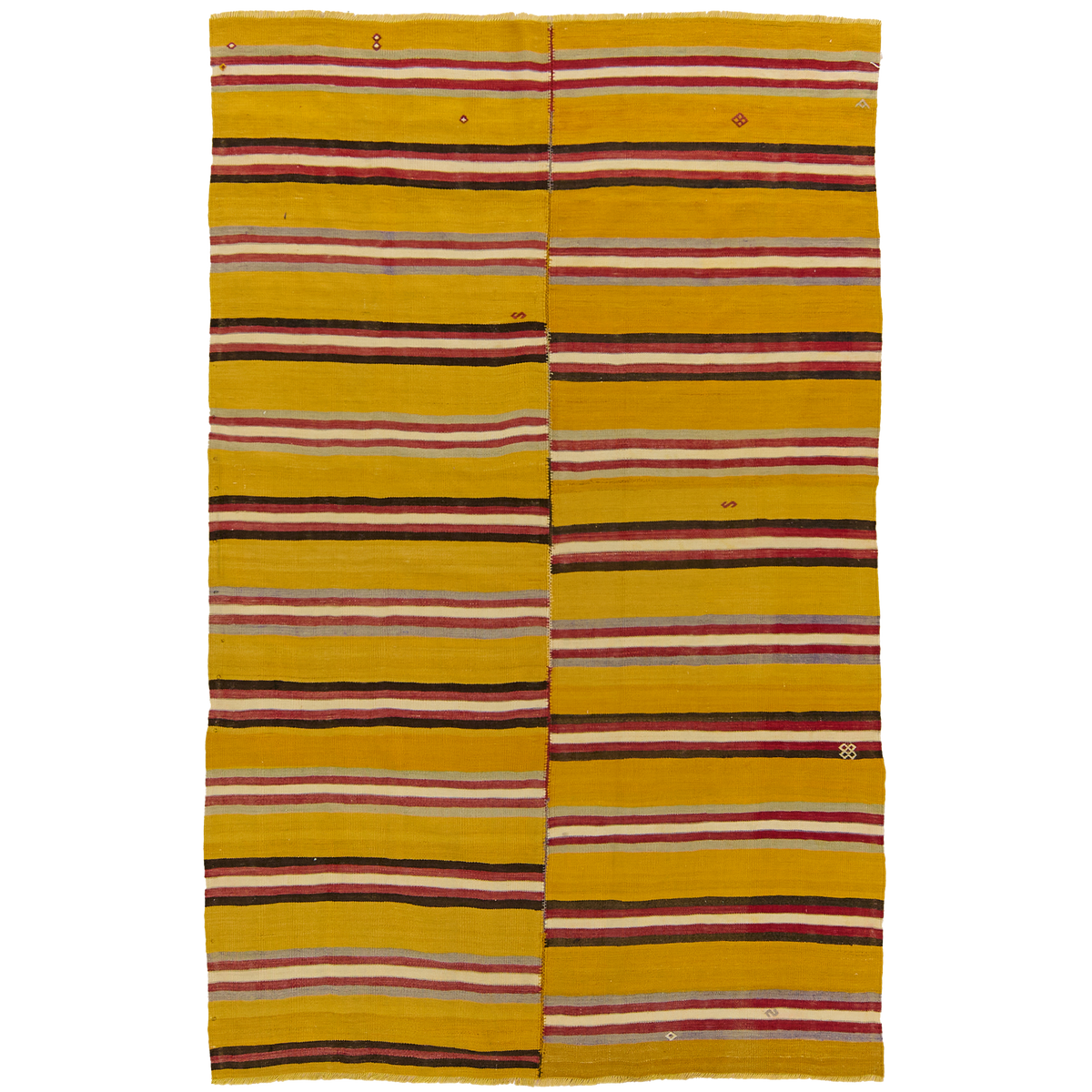 Kaitlin: Vintage Turkish Rug - Striking stripes, timeless elegance. | Kuden Rugs