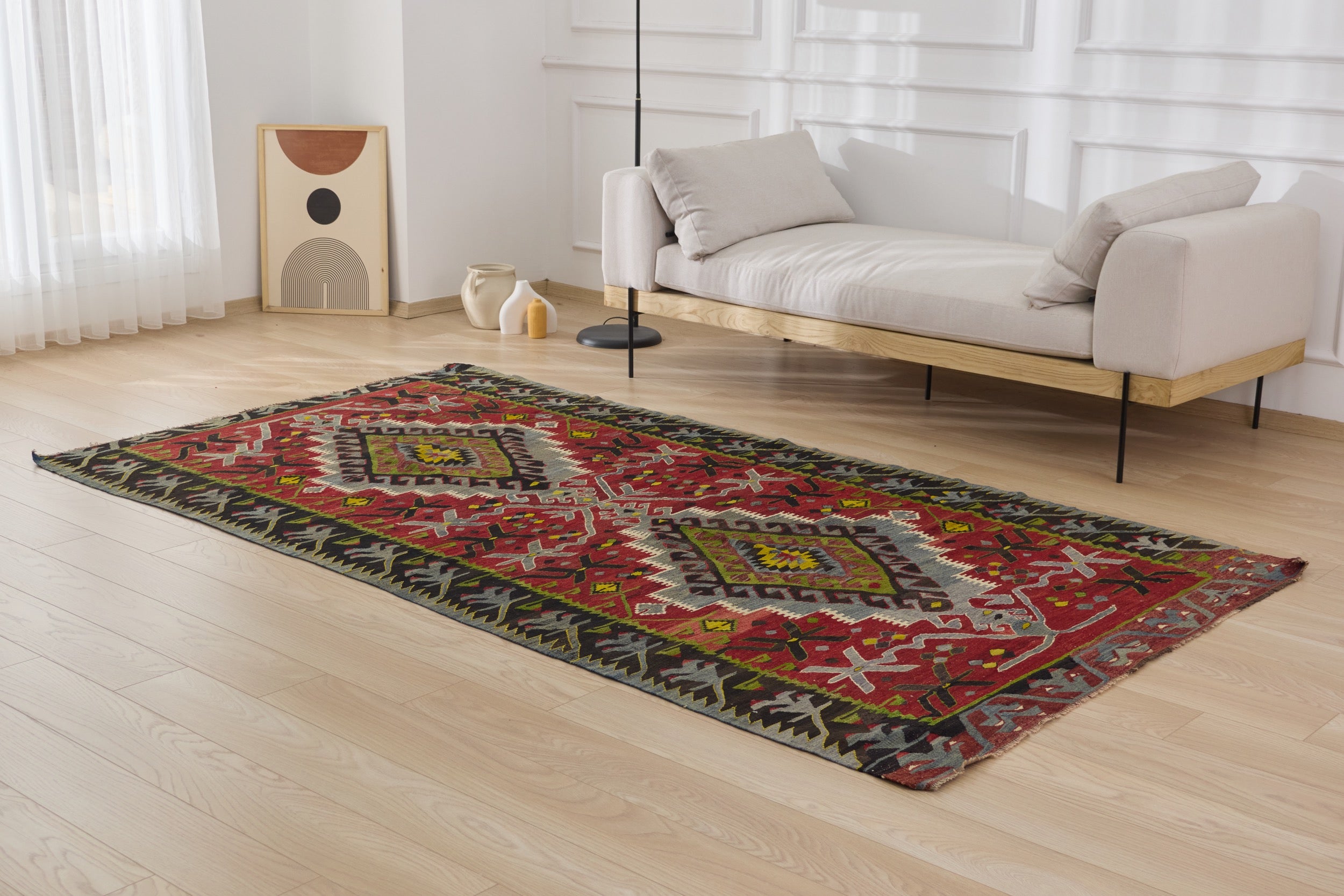 Kallie: A unique Turkish carpet with vibrant multi-color tones. | Kuden Rugs