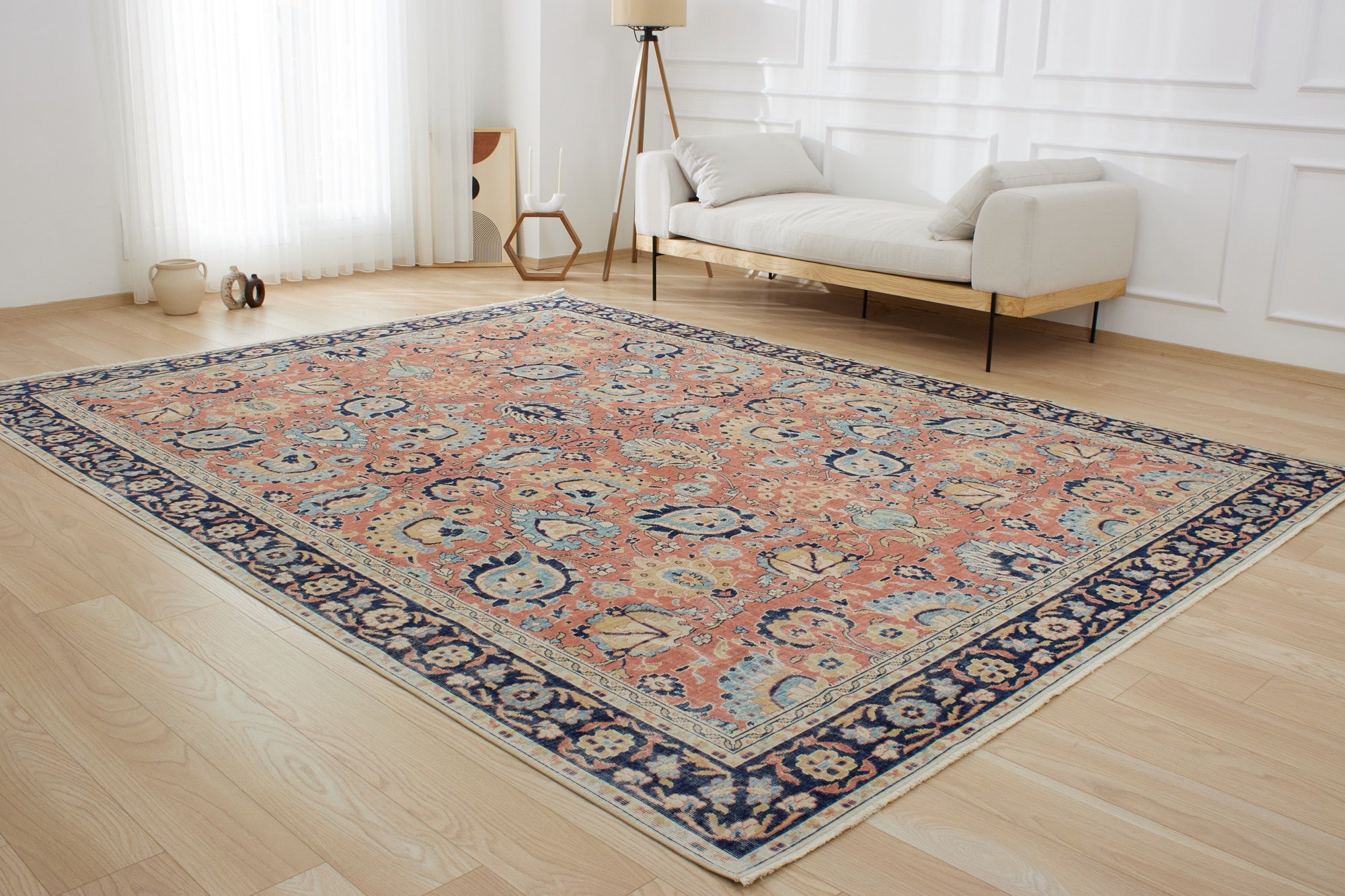 Kamila | Handmade Wool-Cotton Area Opulence | Kuden Rugs