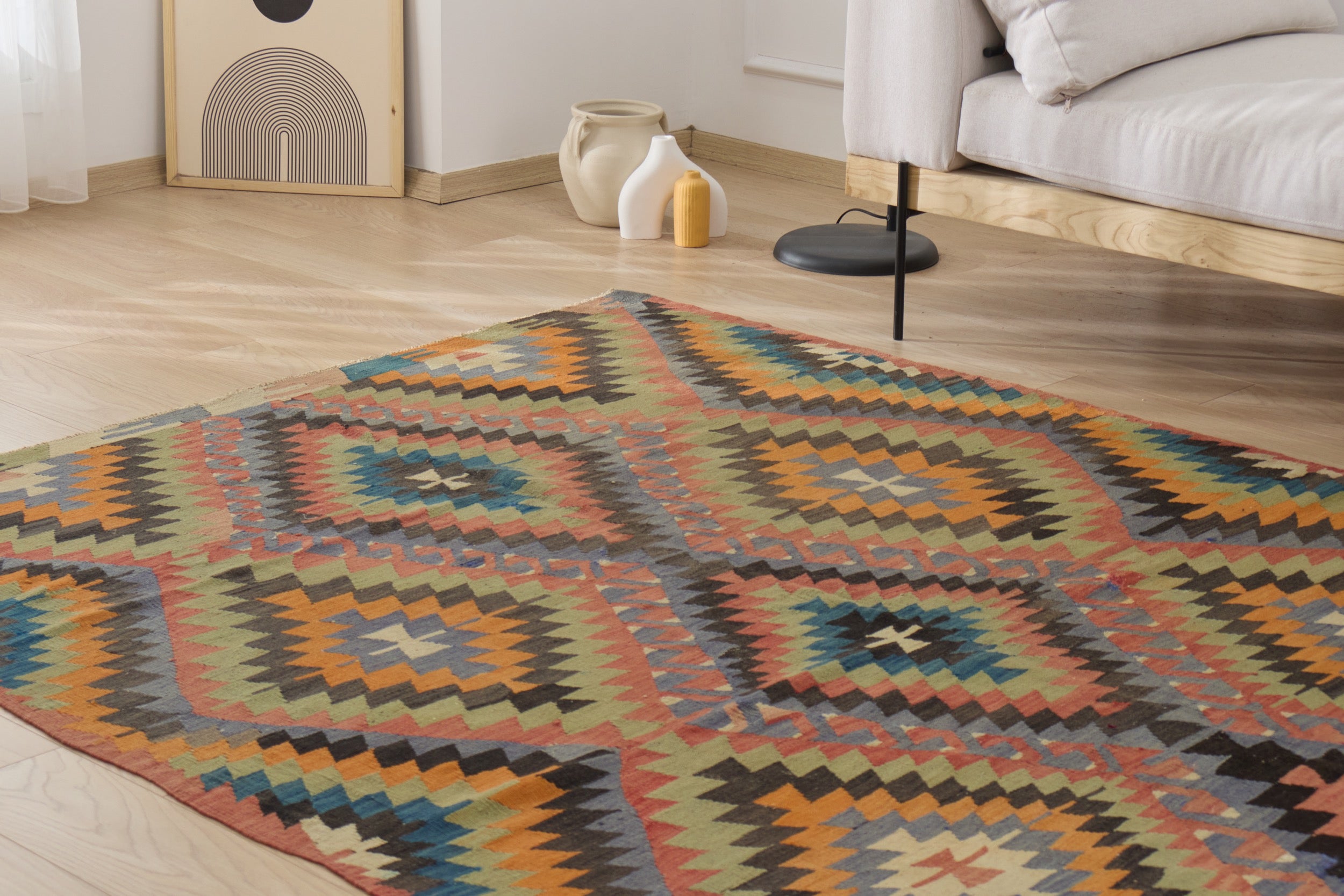 Kendra: A unique Turkish carpet with rich multi-colored tones. | Kuden Rugs