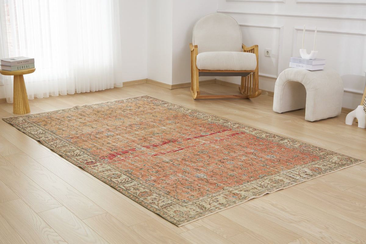 Kinslee | Antiquewashed Charm | Vintage Red Carpet | Kuden Rugs