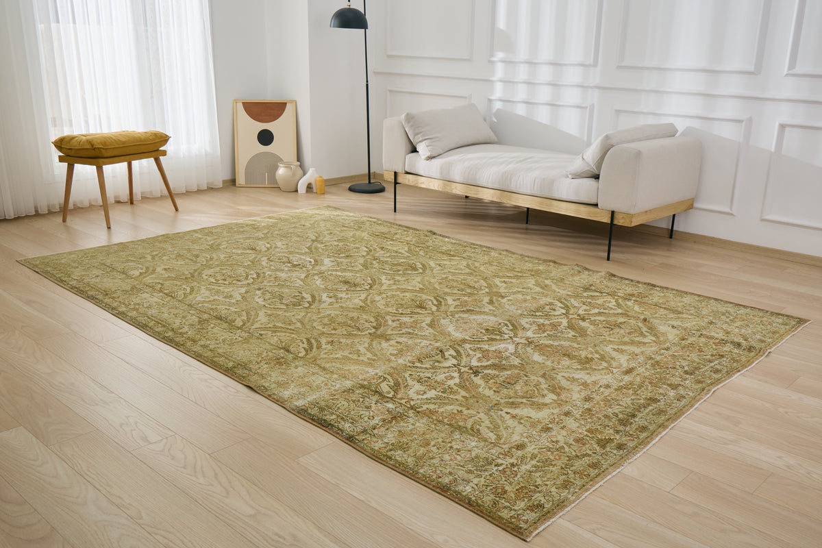 Kirstin - Floral Mastery on Vintage Carpet | Kuden Rugs