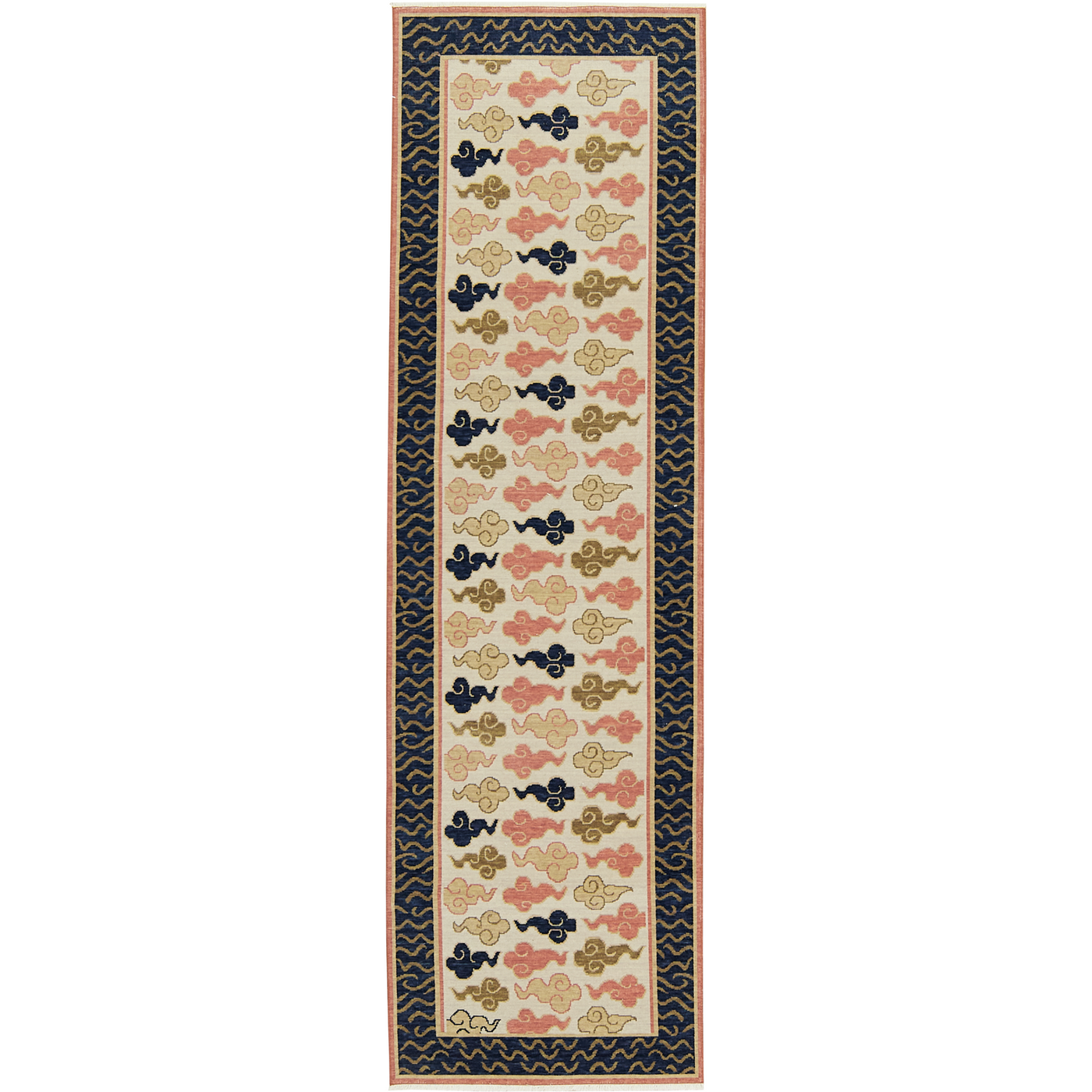 Kirsty | Luxurious Cream Geometric Runner | Kuden Rugs