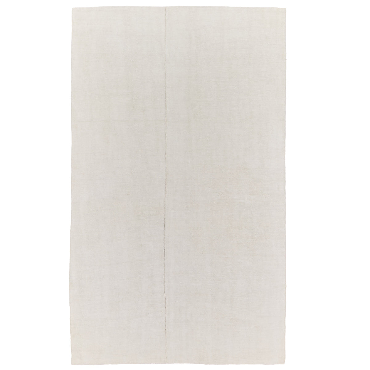 Libra: A Pristine White Vintage Turkish Hemp Kilim Rug | Kuden Rugs