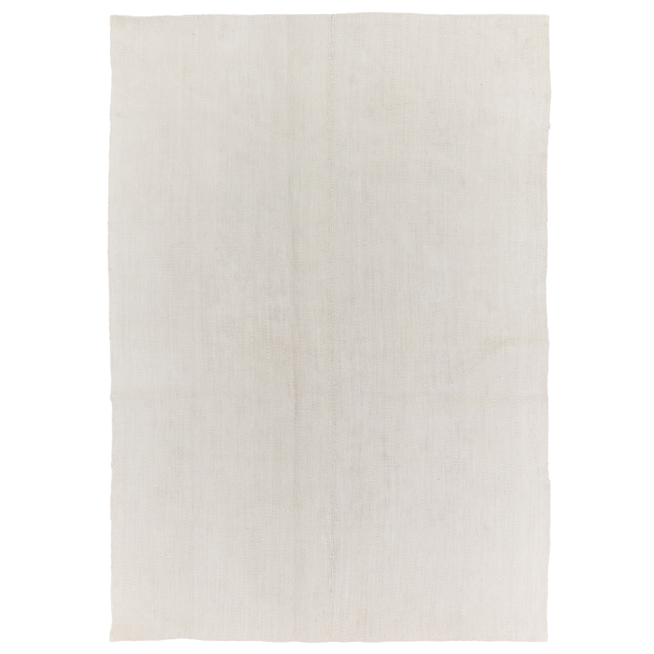 Liesel: A Pristine White Vintage Turkish Hemp Kilim Rug | Kuden Rugs