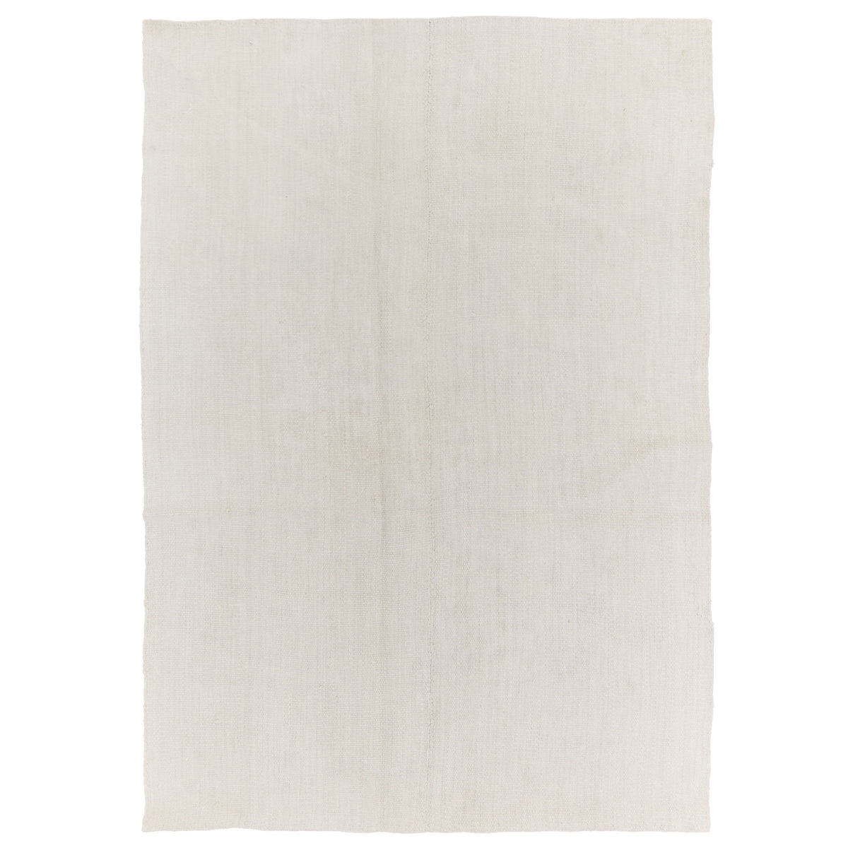 Liesel: A Pristine White Vintage Turkish Hemp Kilim Rug | Kuden Rugs