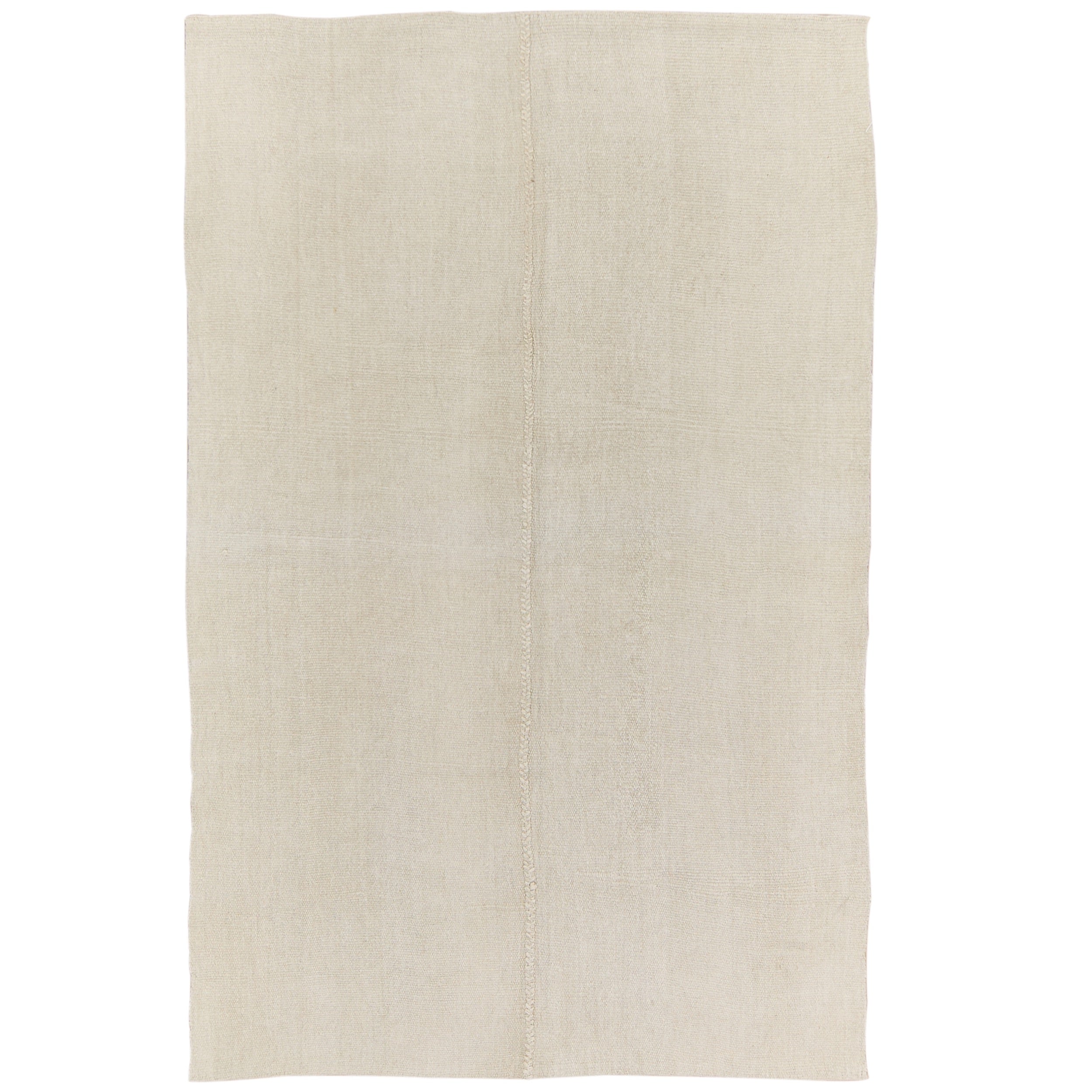 Lindie: A Pristine White Vintage Turkish Hemp Kilim Rug | Kuden Rugs