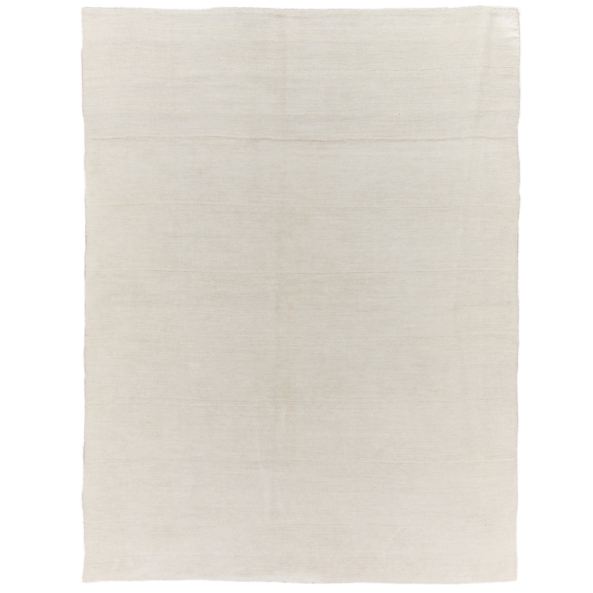 Maddux: A Pristine White Vintage Turkish Hemp Kilim Rug | Kuden Rugs