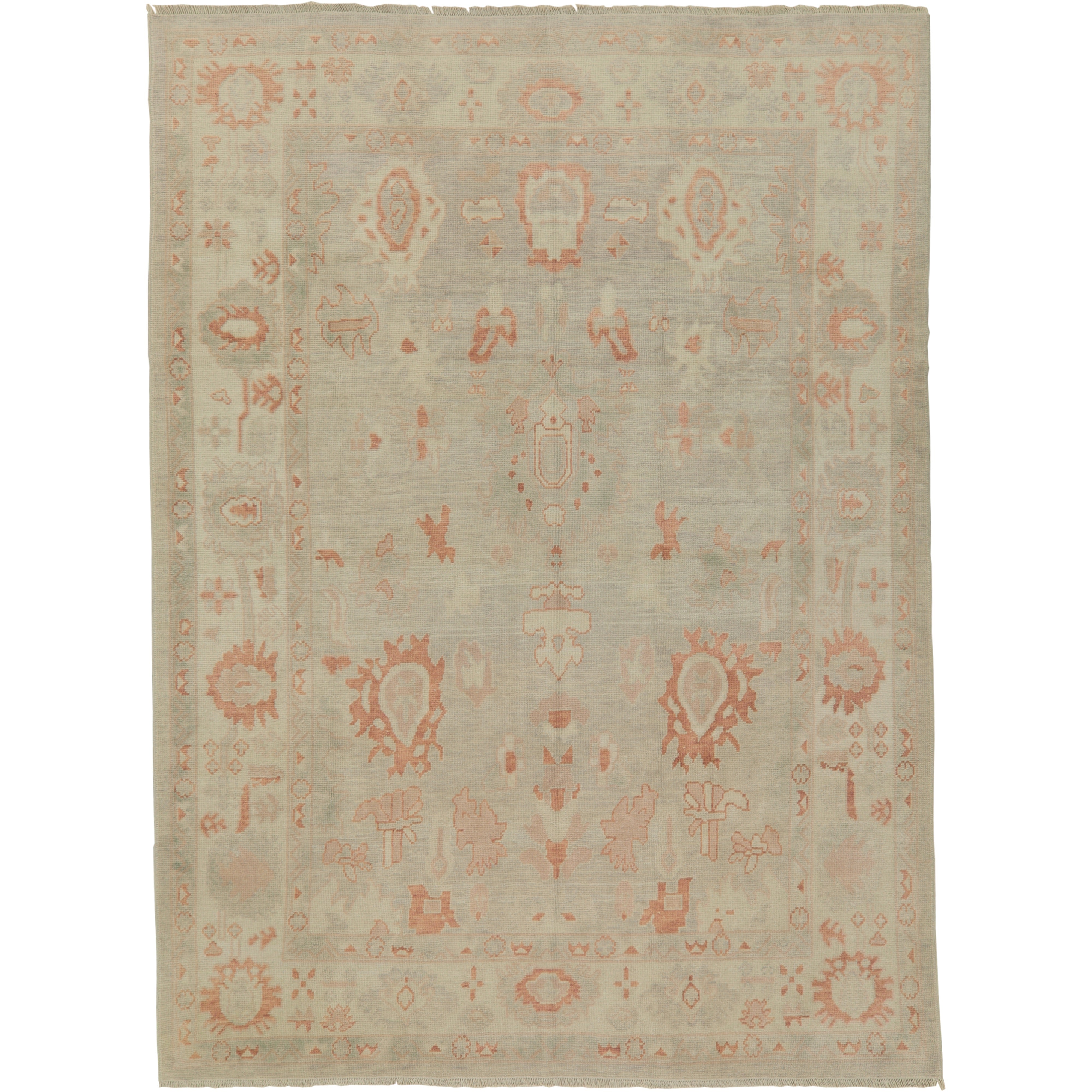9' x 11' Vintage Turkish Oushak Rug, Blue - Madyson | Kuden