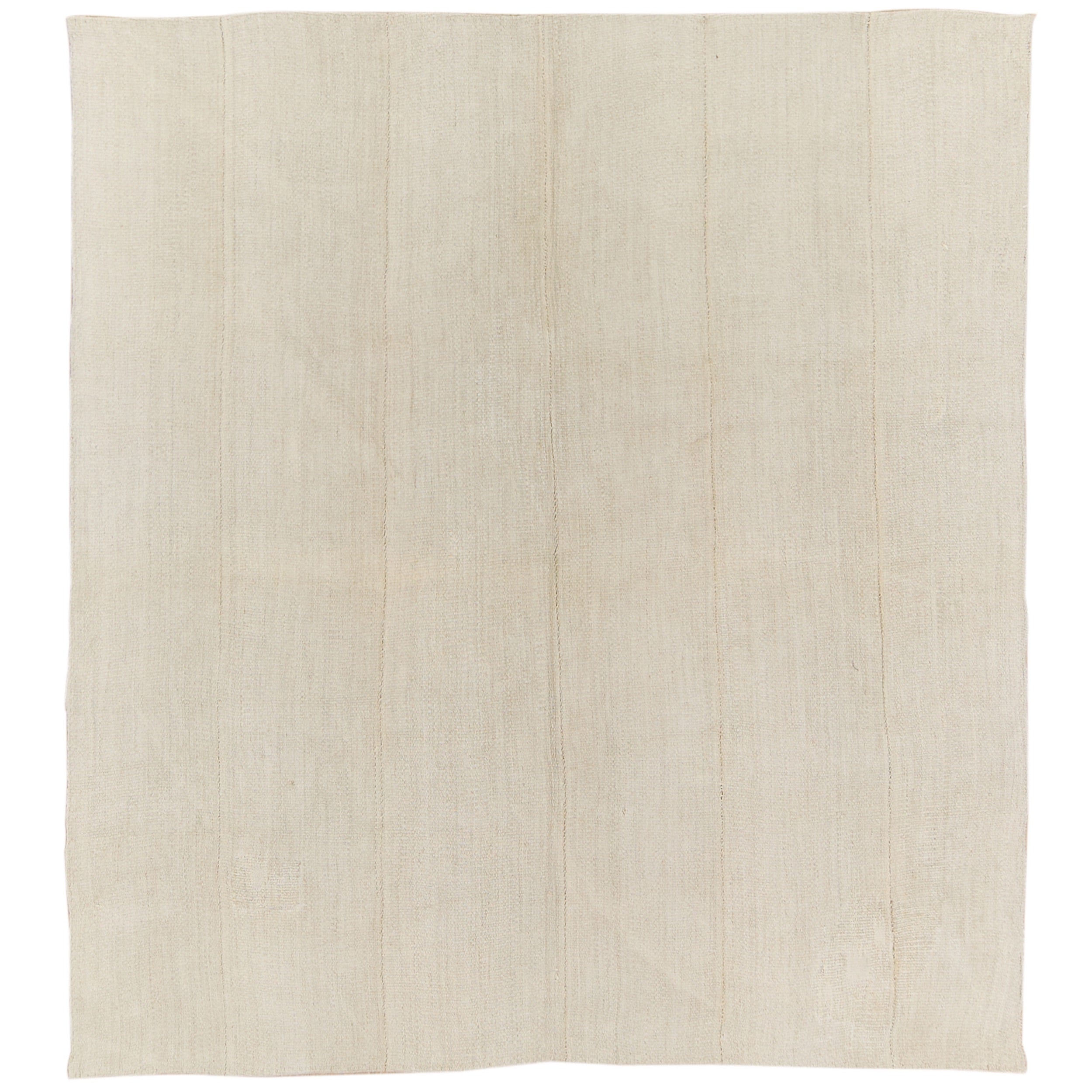 Manuella: A Pristine White Vintage Turkish Hemp Kilim Rug | Kuden Rugs