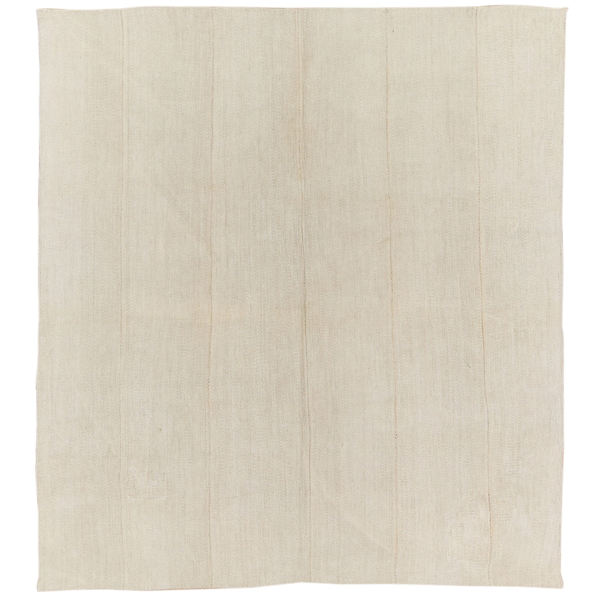 Manuella: A Pristine White Vintage Turkish Hemp Kilim Rug | Kuden Rugs