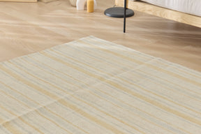 Marayna: An Enchanting Turkish Hemp Rug with a Crisp, Striped Pattern | Kuden Rugs