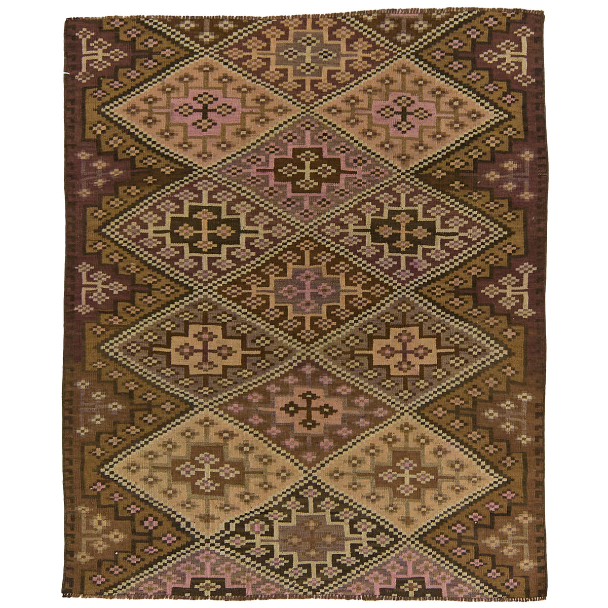 Maren: Vintage Turkish Rug - Geometric elegance for your home. | Kuden Rugs