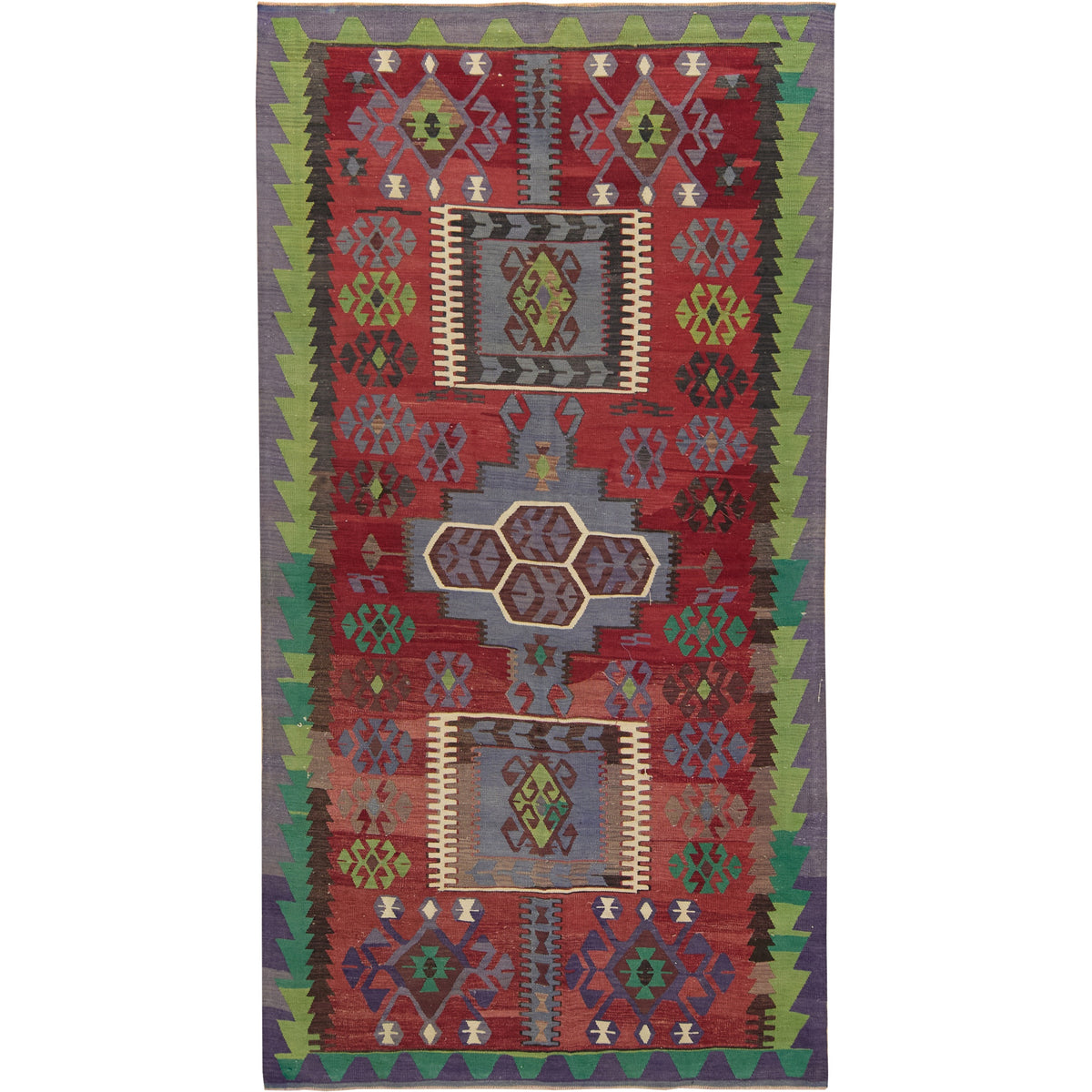 Miracle: A Vibrant Red Turkish Kilim Rug from the 1970s | Kuden Rugs