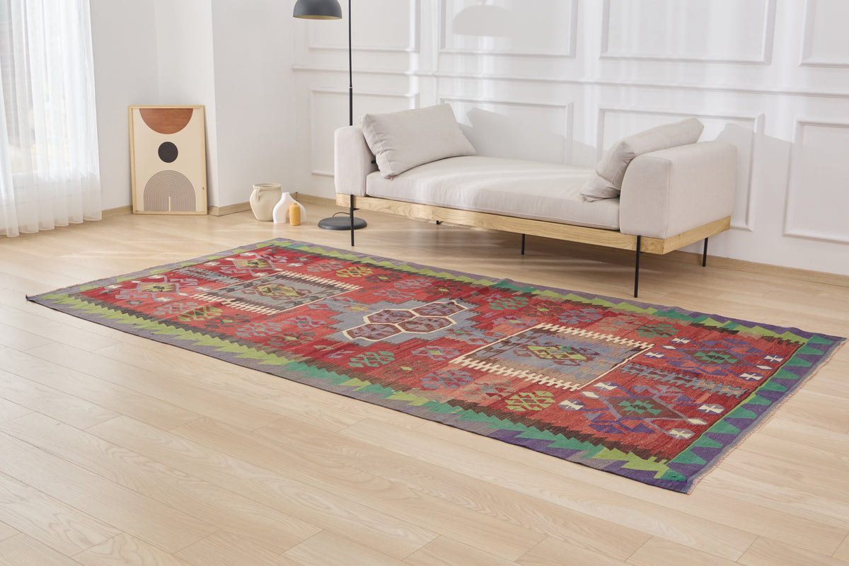 Embrace the Geometric Allure of Miracle, a Vintage Turkish Carpet | Kuden Rugs