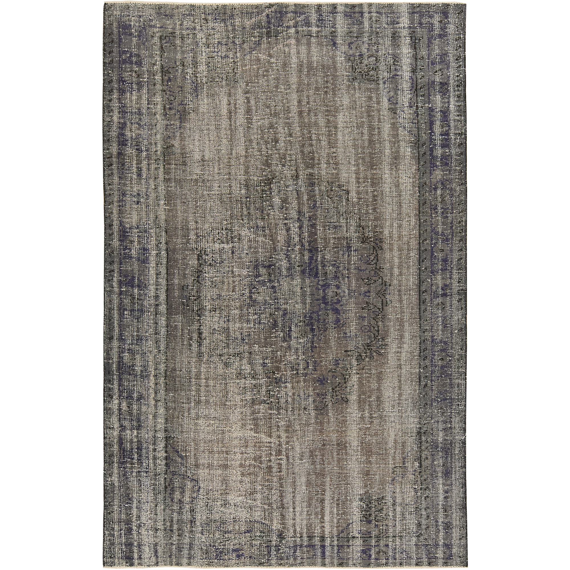 Mysha | Elegant Gray Medallion Wool Rug | Kuden Rugs