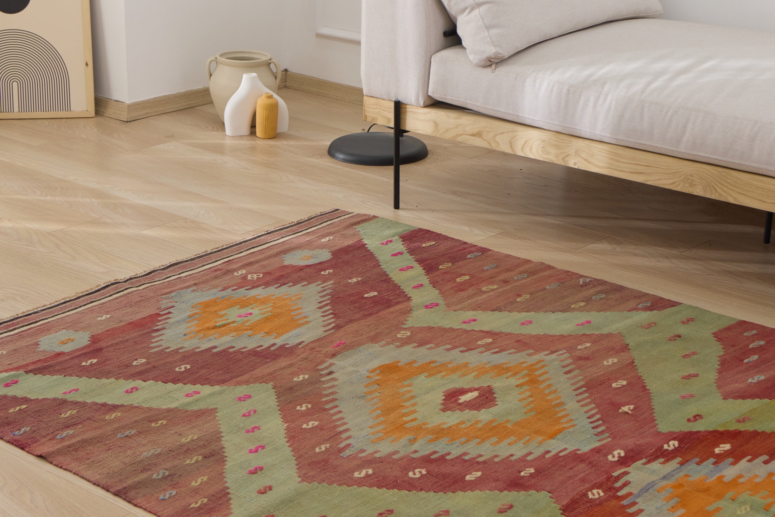 Nathaly: A unique Turkish carpet with vibrant red hues. | Kuden Rugs