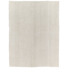 Nieve: A Pristine White Vintage Turkish Hemp Kilim Rug | Kuden Rugs