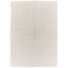 Nollie: A Pristine White Vintage Turkish Hemp Kilim Rug | Kuden Rugs