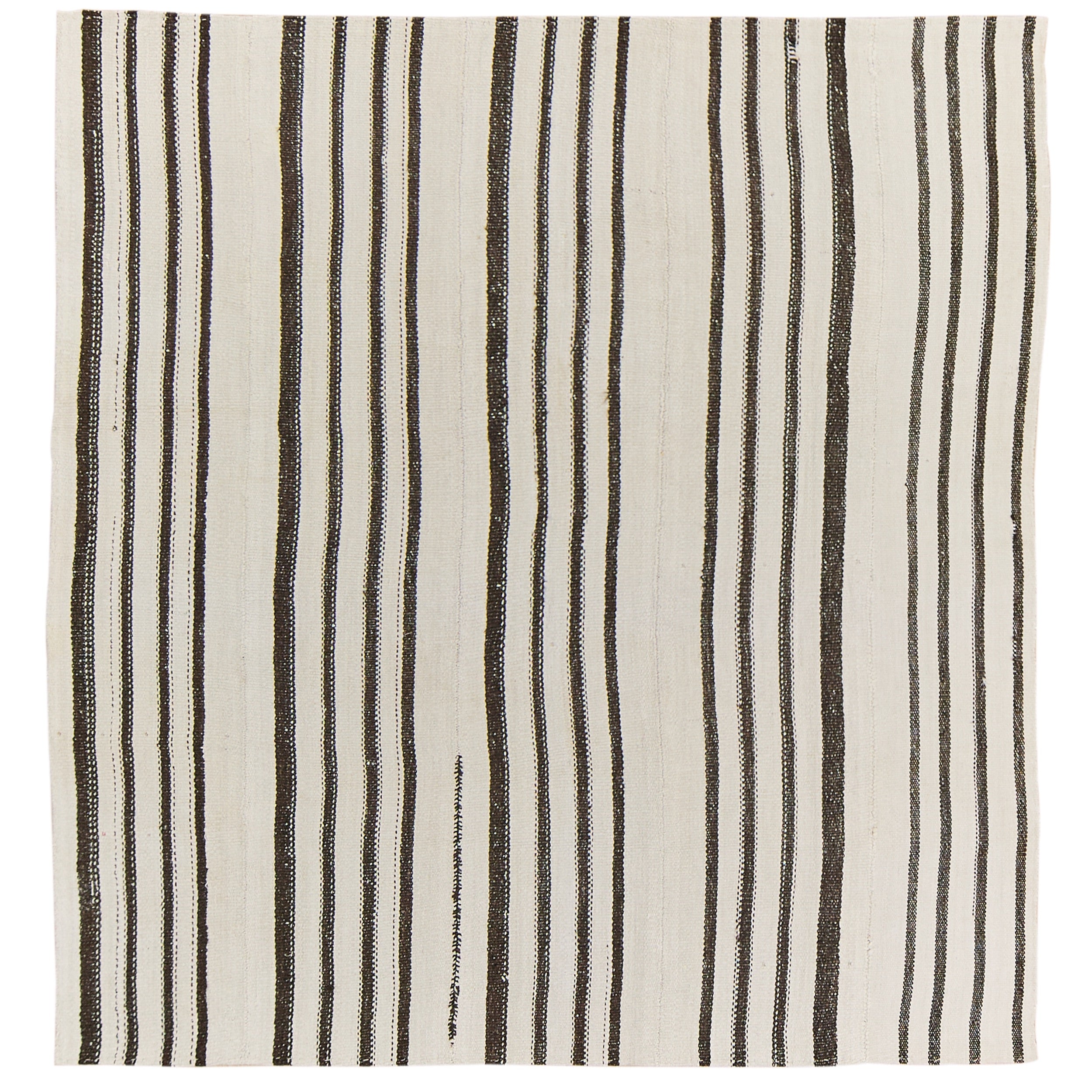 Pamala: A Captivating Striped Vintage Turkish Hemp Kilim Rug | Kuden Rugs