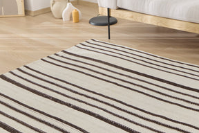 Pamala: A Spacious Turkish Hemp Rug with a Crisp, Striped Pattern | Kuden Rugs