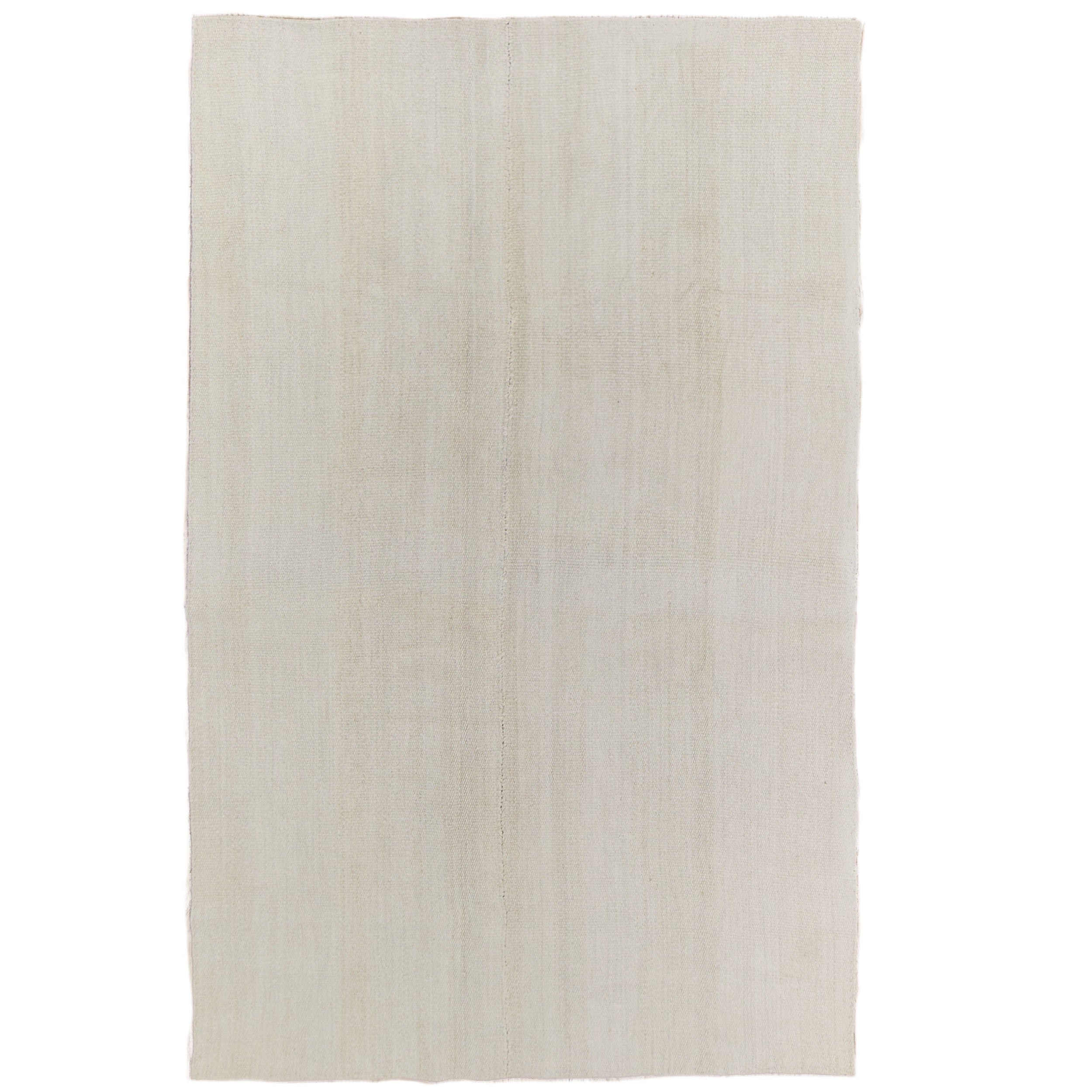 Rayzel: A Pristine White Vintage Turkish Hemp Kilim Rug | Kuden Rugs