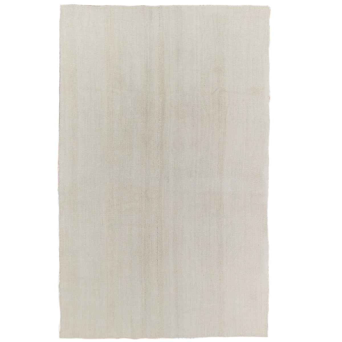 Rayzel: A Pristine White Vintage Turkish Hemp Kilim Rug | Kuden Rugs