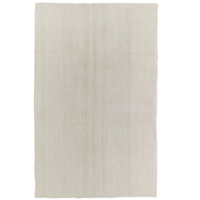 Rayzel: A Pristine White Vintage Turkish Hemp Kilim Rug | Kuden Rugs