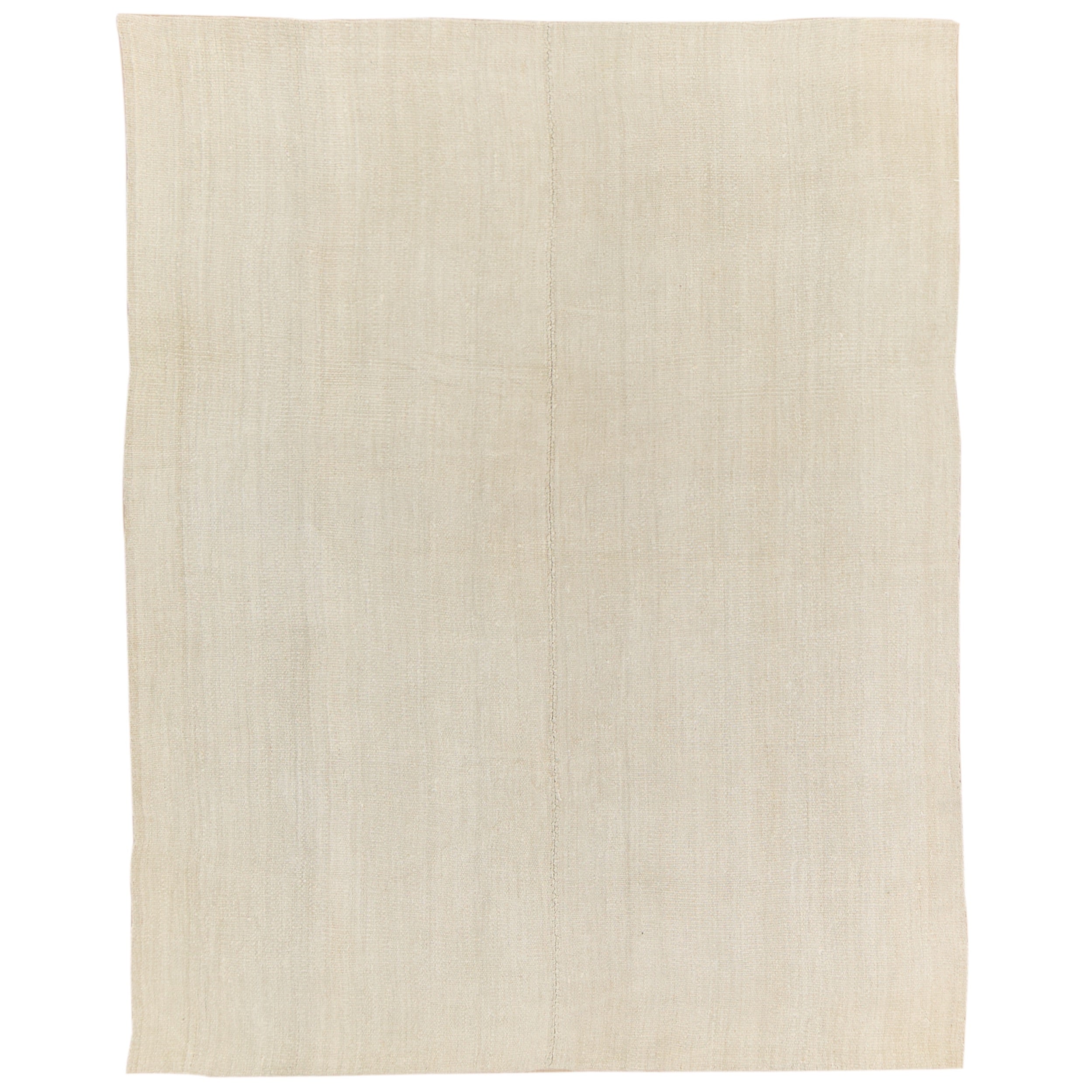 Reeba: A Pristine White Vintage Turkish Hemp Kilim Rug | Kuden Rugs